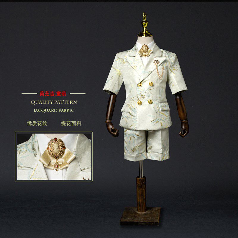 男童西装短袖礼服套装花童男童走秀男童钢琴演出礼服男童主持礼服