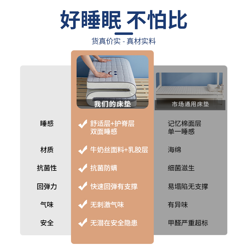 记忆棉床垫宿舍学生单人90x190专用上下铺垫子乳胶软垫床褥子1米2