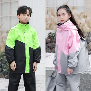 中小学生上学衣防水全身分体雨披 男女童2021新款 儿童雨衣雨裤 套装