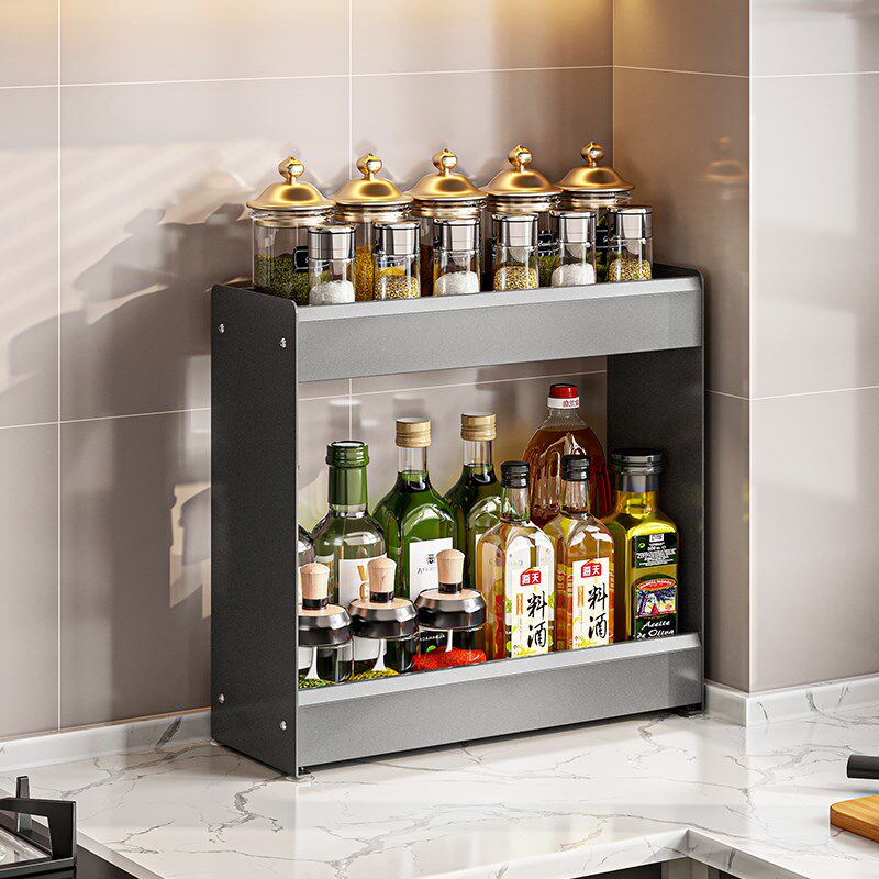 新款厨房调料置物架台面式窄款小尺寸佐料架酱油醋调味瓶收纳架子