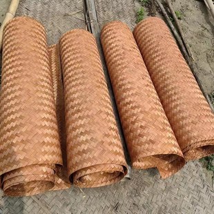 复古竹编碳化竹席吊顶装饰室内贴墙群工地酒店农家乐装修隔断用