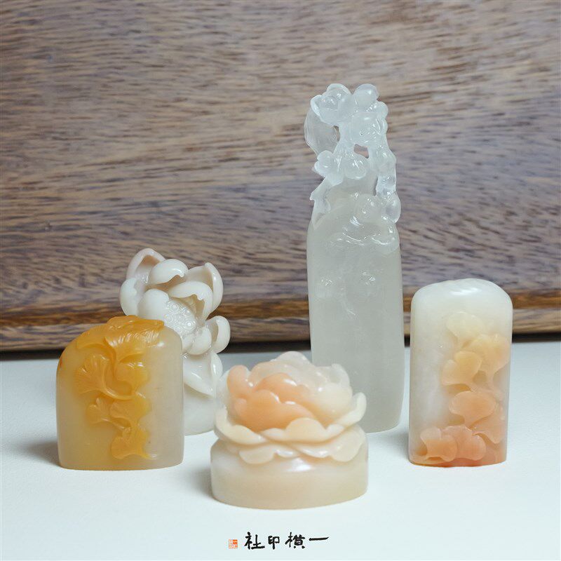 花钮兰花牡丹老挝石云南石寿山石印章书法定制石料姓名章书法国画