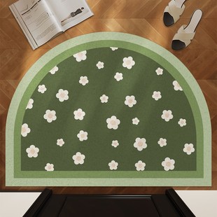 丝圈入户门地垫半圆门口进门防滑脚垫绿色家用门外耐脏地毯可裁剪