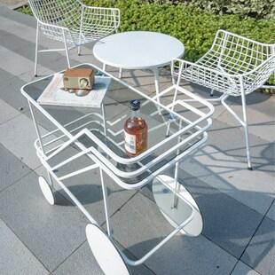 北欧风四轮小推车多层落地零食置物收纳整理架厨房家用移动餐车