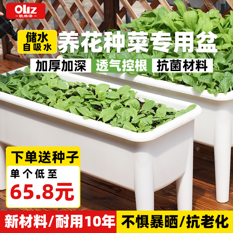 高脚种植箱种菜专用箱楼顶草莓盆家庭阳台特大塑料花盆长方形花箱,鲜花速递/花卉仿真/绿植园艺,花盆,淘宝优惠券,粉丝福利购,淘宝优惠卷