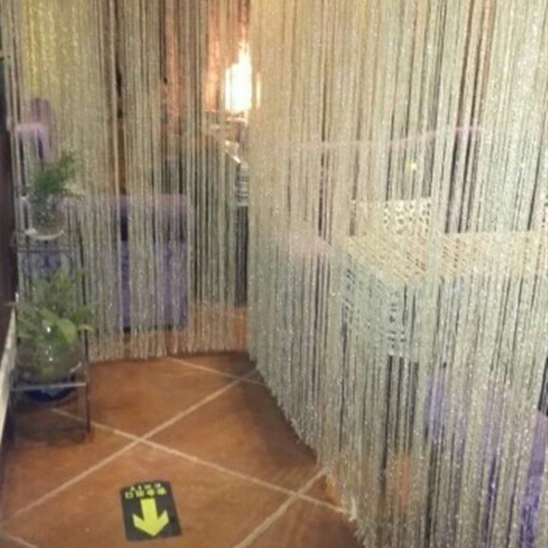 成品包邮韩式银丝线帘 加密门帘挂帘客厅隔断帘 玄关装饰流苏帘子