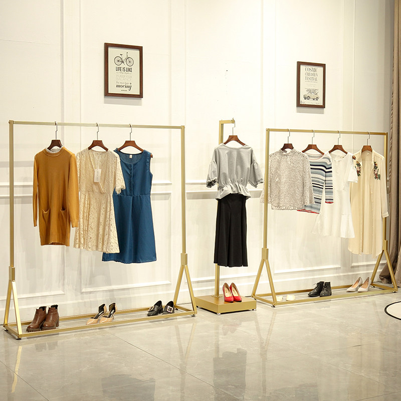 服装店展示架落地式 挂衣架组合店铺陈列架货架上墙 女装衣服架子