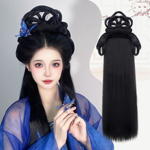 假发古风发饰汉服假发发髻盘发古装假发头饰全套可变形垫发包造型 - 封面