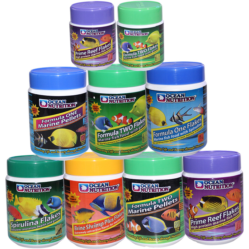 海洋牌鱼粮海水鱼食热带鱼饲料养殖专用小型微粒小颗粒荤素食薄片