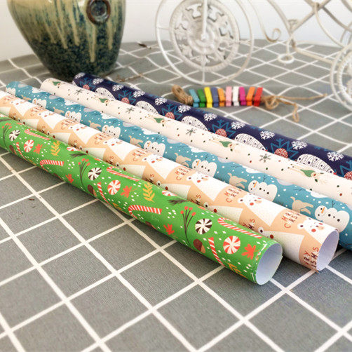 2020年新品10张包邮圣诞节日元旦礼品礼物礼盒包装纸手工彩纸花纸