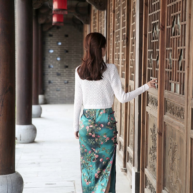 搭配旗袍披肩外套真丝镂空针织开衫短款百搭长袖薄款修身2021夏季