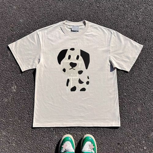 王有病工作室 10年老店!透气!海报斑点狗情侣装趣味男女短袖T恤