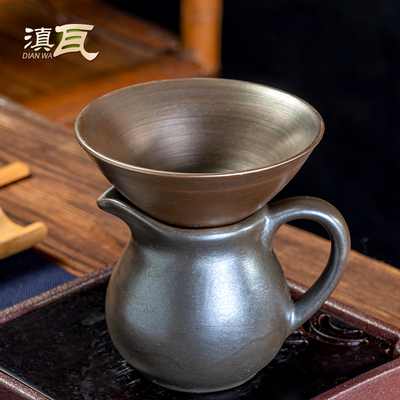 滇瓦星云沙纯手工老泥茶漏过滤茶器网功夫茶具配件创意茶水隔分离