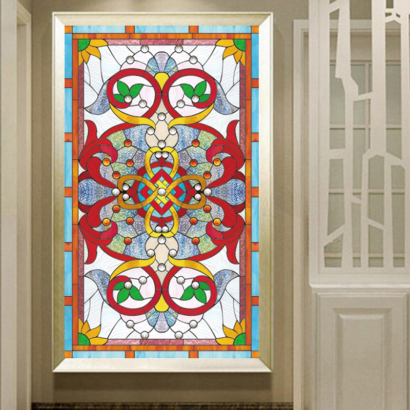 彩色玻璃磨砂贴膜 化妆室窗户阳台移门防晒防爆不透明装饰贴纸