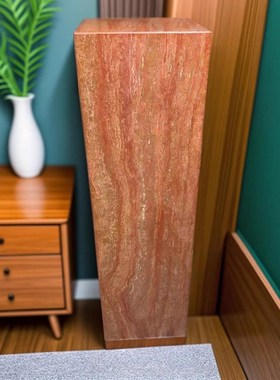 天然红洞石立柱摆件底座酒店别墅客厅石材花架雕塑台石墩子底座