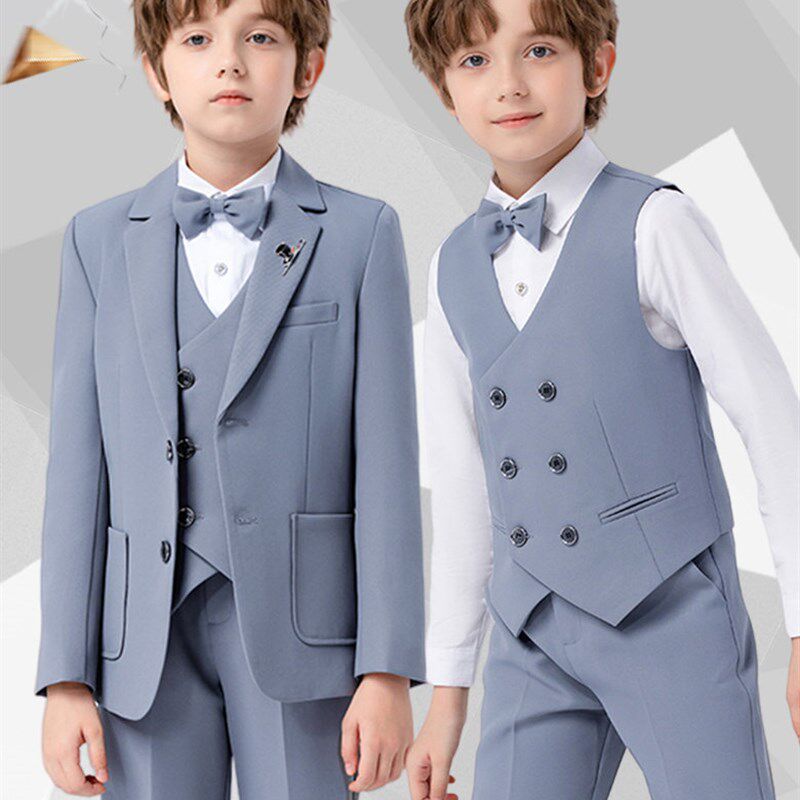 男童礼服小主持人西装套装儿童花童歌唱演出男孩英伦风正装西服