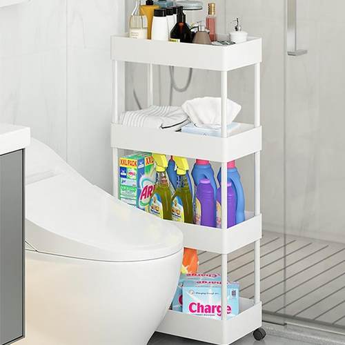 直销新款厨房窄缝置物架卫生间浴室架冰箱角落整理多层收纳窄缝收