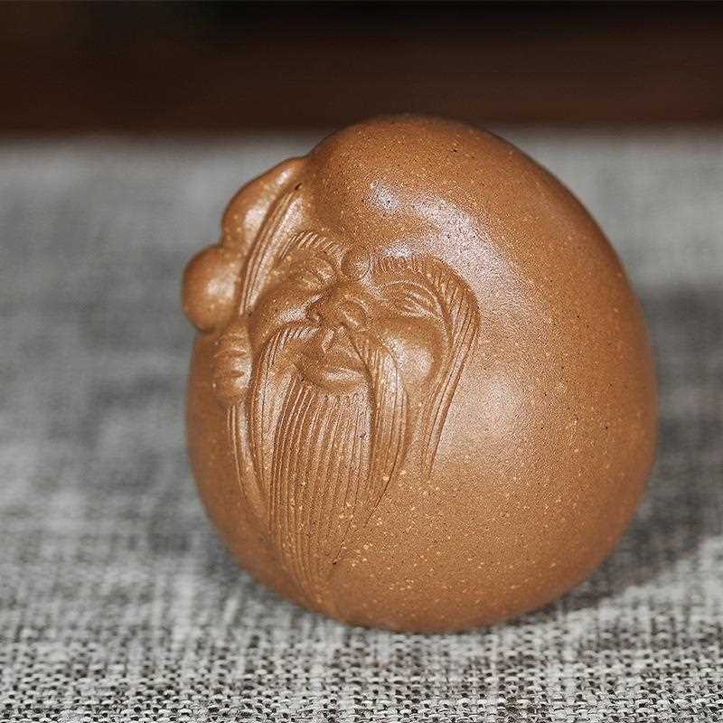 新款直销丫丫紫砂 宜兴紫砂茶宠寿星公精品雕塑摆件茶具杂件茶壶
