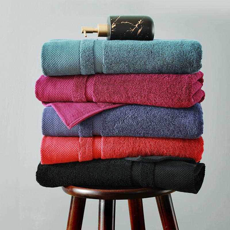 直销新款酒店浴巾素色纯棉浴巾加厚成人大酒店外贸刺绣logo高阳