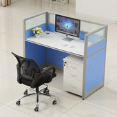简约屏风办公桌椅组合4人位卡座隔断员工电脑桌6人职员桌家具