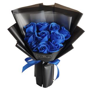 直销新款蓝色妖姬玫瑰花束香皂花送男生日礼物节日礼品手捧花肥皂
