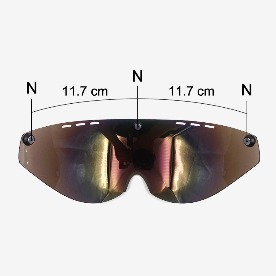 直销新款直供-自行车风镜头盔磁吸式镜片灰色/黄色/彩色/透明头盔