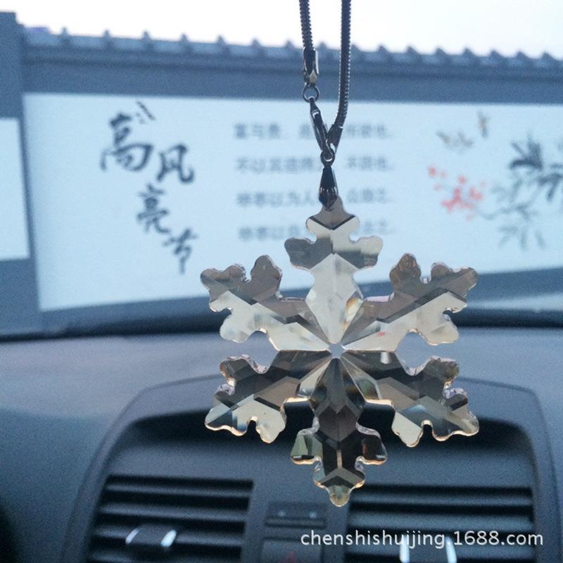 直销新款汽车雪花汽车挂件水晶雪花吊坠饰品车挂吊坠车用挂件汽车