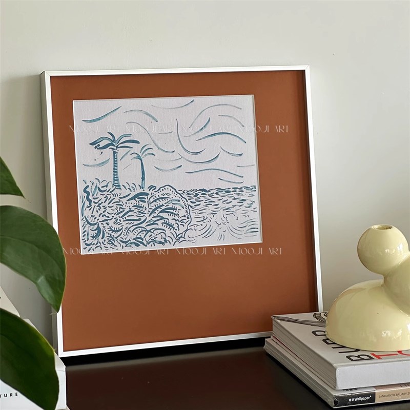 热销木吉小众当代艺术客厅背景墙卧室餐边柜高级感装饰画组合挂画