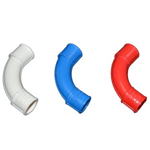 热销pvc线管弯头16 20 25电线管90度月弯红色蓝色电工套管配件大