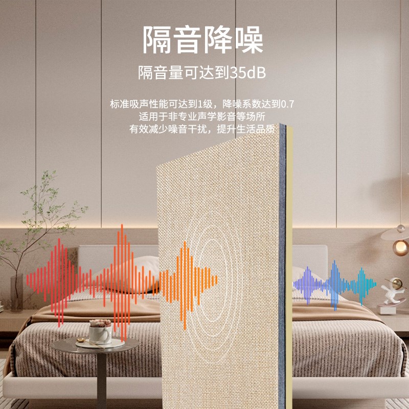 热销复合阻尼隔音板 布艺软包硬包吸音装饰静音板 卧室书房隔音装