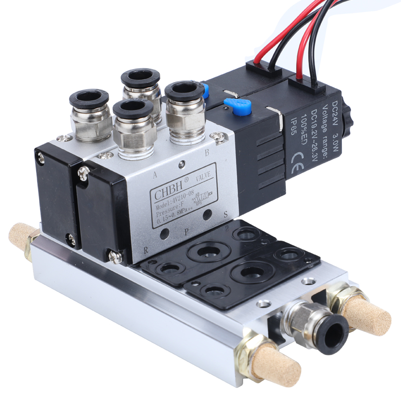 热销气动带线单线圈二位五通电磁阀阀组开关4V110-06/4V210-08/4V