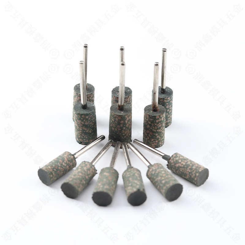 热销芝麻磨头 橡皮电磨头 橡胶抛光轮绿色打磨玉石模具金属抛光去