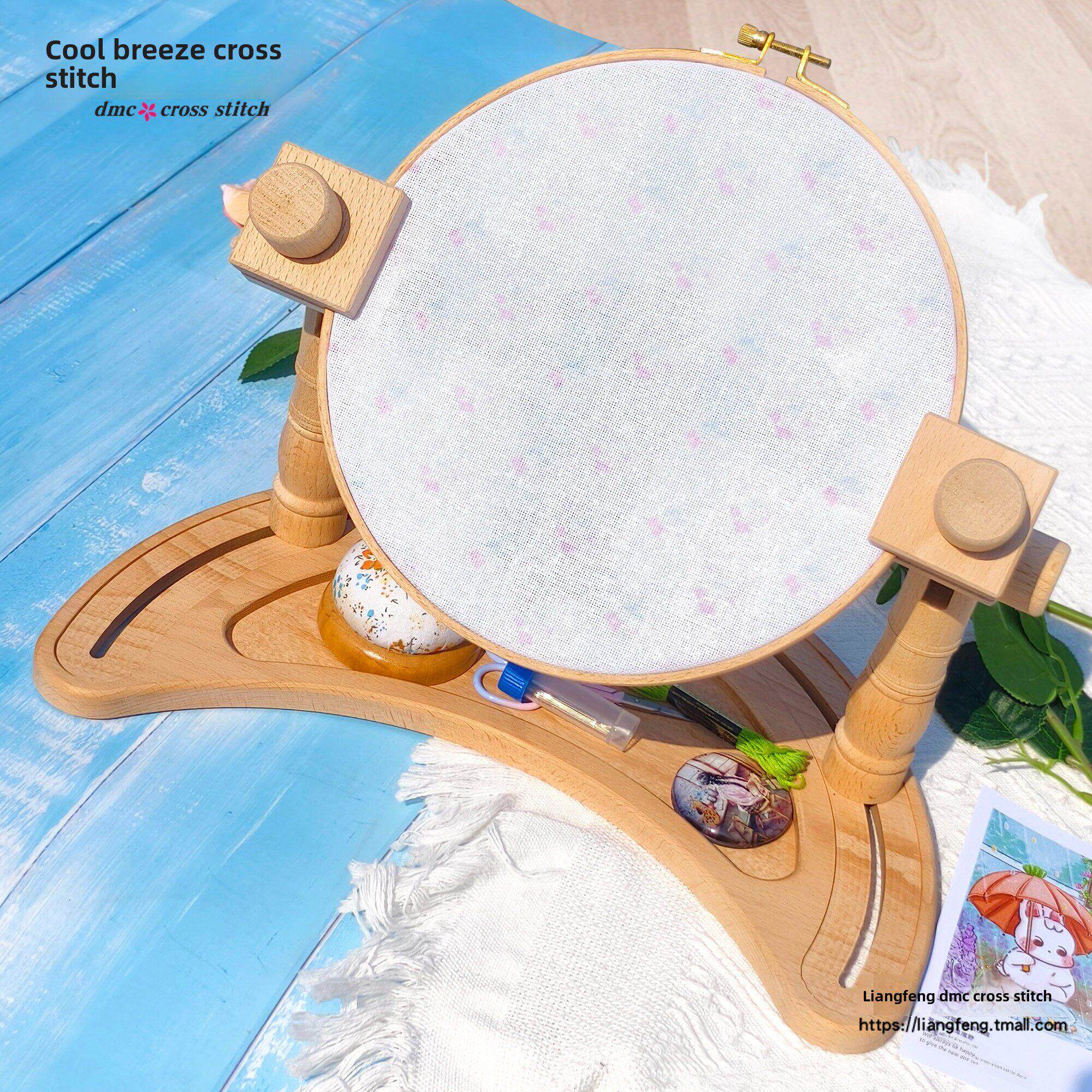 月湾绣站十字绣工具苏绣实木可调架子绣伸展站桌面桌面