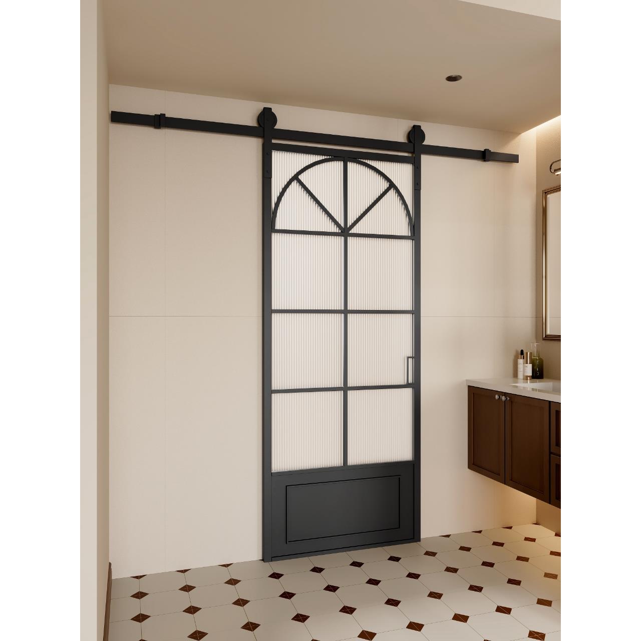 法式覆古吊轨门谷仓门卫生间简约玻璃门厕所书房卧室厨房门推拉门