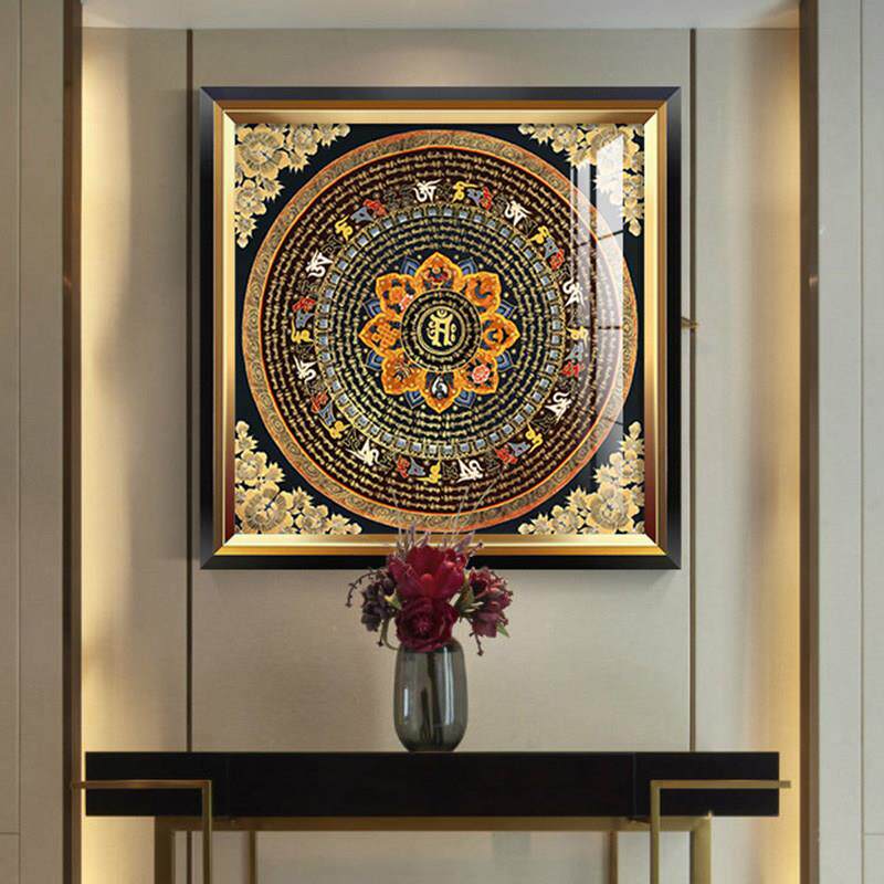 5d钻石画满钻客厅简约现代卧室唐卡轻奢玄关十字绣2024新款钻石绣