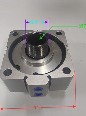 SD薄型通孔气缸 气动夹座气缸100X5 工装夹具气缸M48X1.5 M37X1.5