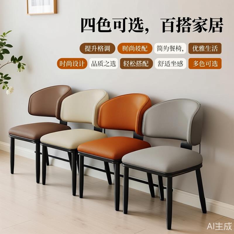 意式极简餐椅北欧椅子现代简约家用靠背椅轻奢高级感餐桌椅设计师