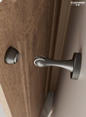 轩森门吸锌合金黑色室内卧室门吸地吸门碰墙地两用强磁吸门器