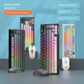 炫目银狐K920无线双模键盘鼠标套装 配色旋钮显示夜光办公电脑跨界