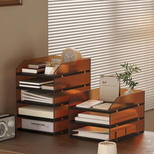 桌面a4文件收纳盒文件夹书立架文件架办公室档案资料置物架书架件