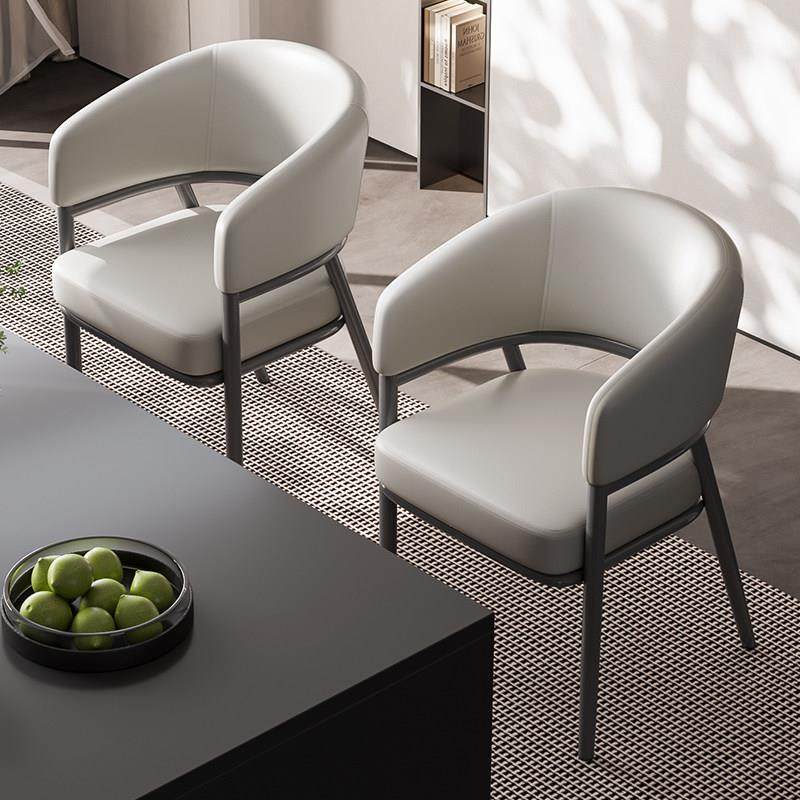餐椅家用轻奢现代简约靠背椅子高级感意式风格客厅单人沙发餐桌椅