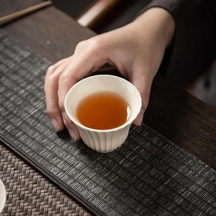 草木灰功夫茶具小茶杯陶瓷喝茶主人杯品茗杯家用茶碗单只杯子茶盏