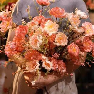 粉蝶 彷真假花客厅餐桌摆件 装饰品ins风彷真花