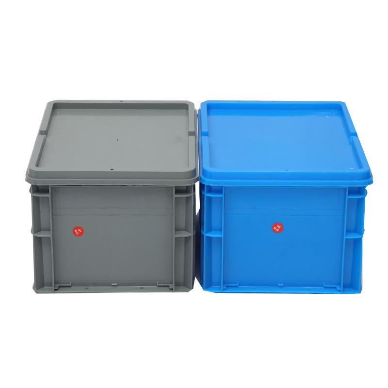 直销新款蓝灰色EU物流箱塑料周转储运箱欧标仓储五金工具箱汽配收