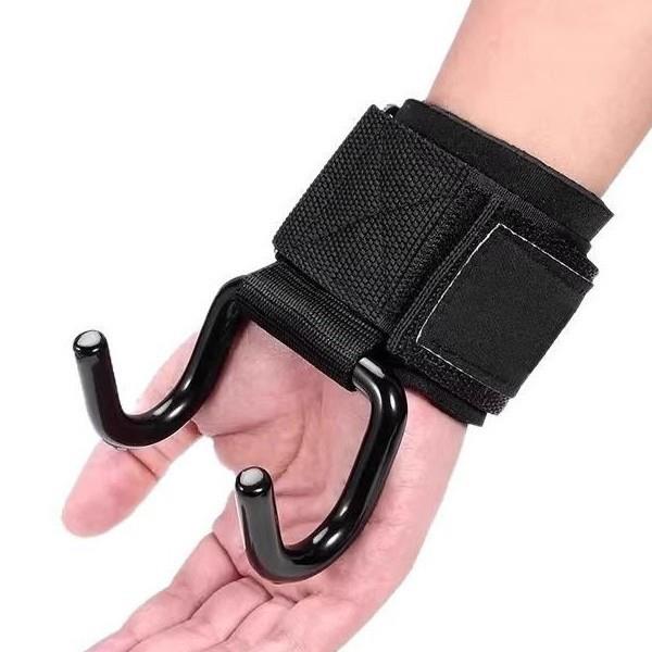 直销新款引体向上助力钩健身护腕握力钩手套辅助带硬拉吊腰椎单杠