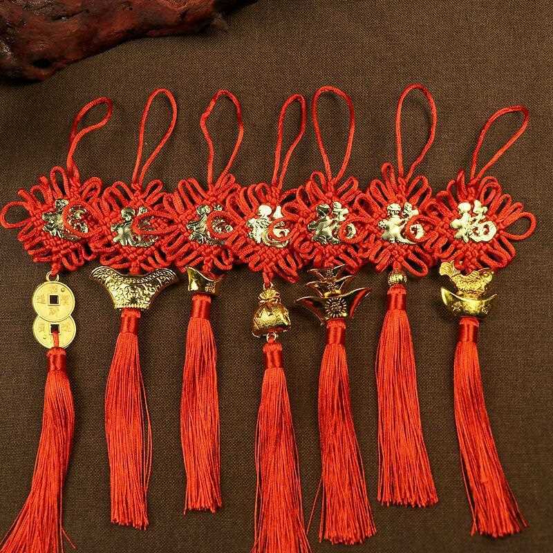 直销新款义乌十盘精品中国结贴福挂件平安扣招财纳福节日家居喜庆