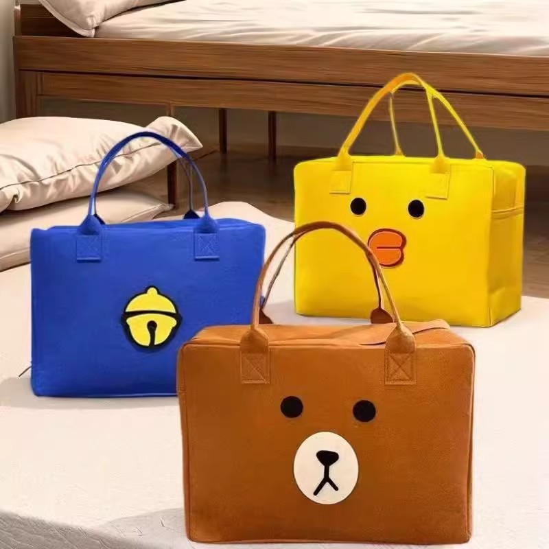 【下单立减50】卡通休闲毛毡包行李箱简约百搭时尚超大手提袋