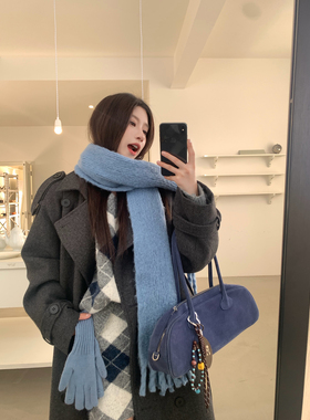 Joeyoo冬季高级感巨好看深灰色系带毛呢外套女2025新款中长款大衣