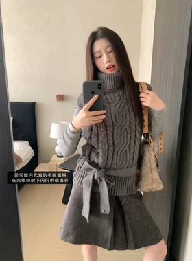 Joeyoo设计感亮闪闪短裙半身裙女2025新款冬高腰显瘦百褶裙A字裙