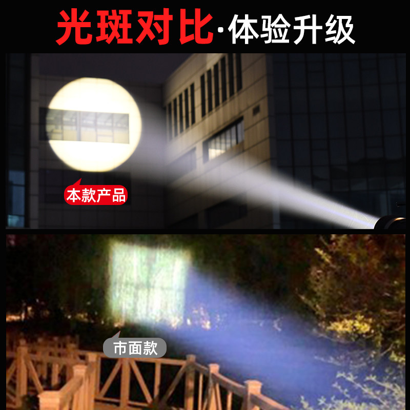 LED手电筒强光可充电超亮远射家用户外长续航军氙气灯5000米